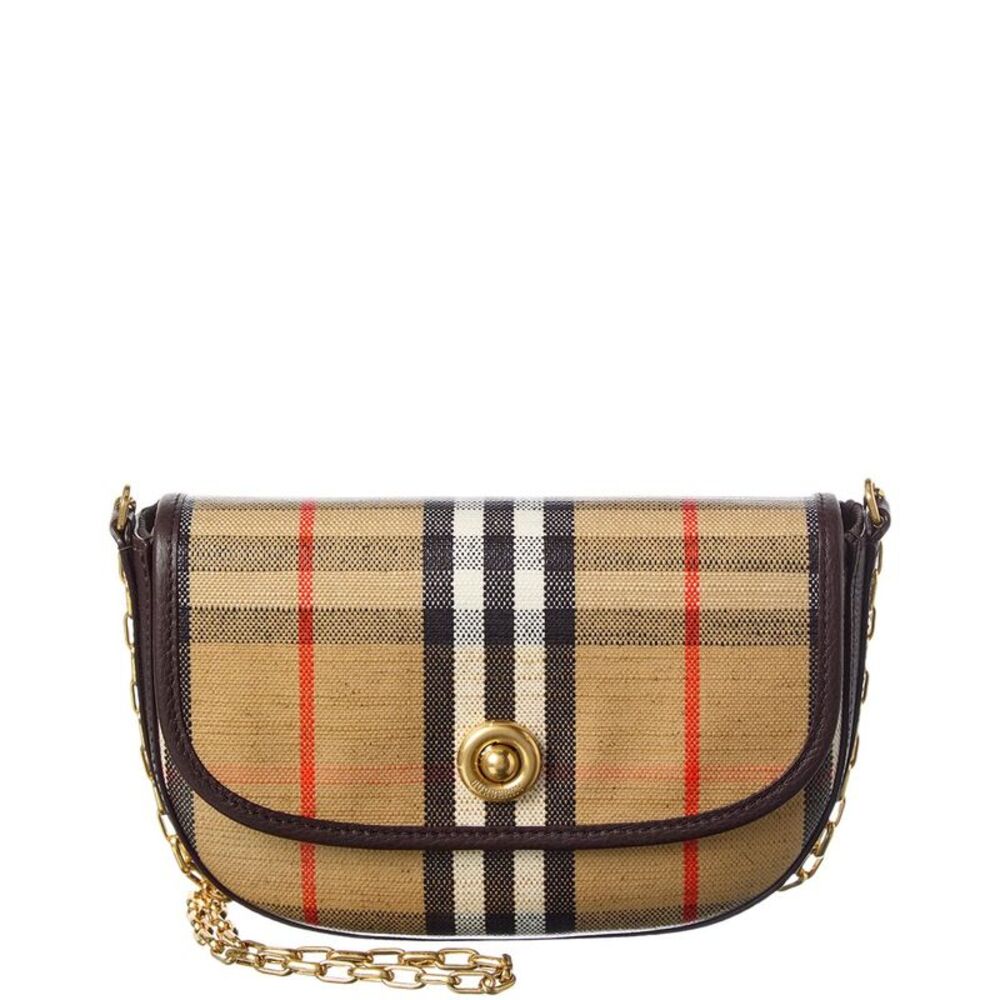 Burberry Highlands Mini Coated Canvas & Leather Shoulder Bag